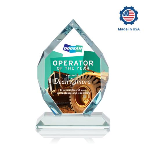 Awards and Plaques - Crystal Trophies - Diamond Diamond Full Color Polygon Crystal Trophy