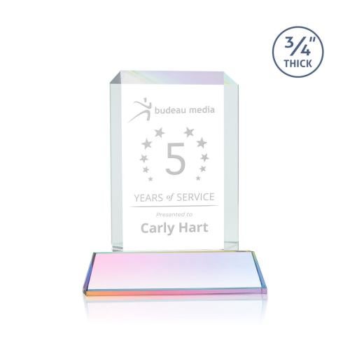 Awards and Plaques - Crystal Trophies - Carey on Helton Prismatic Rectangle Crystal Trophy