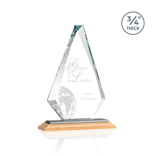 Awards and Plaques - Crystal Trophies - Crowell Bamboo/Black Wood Trophy