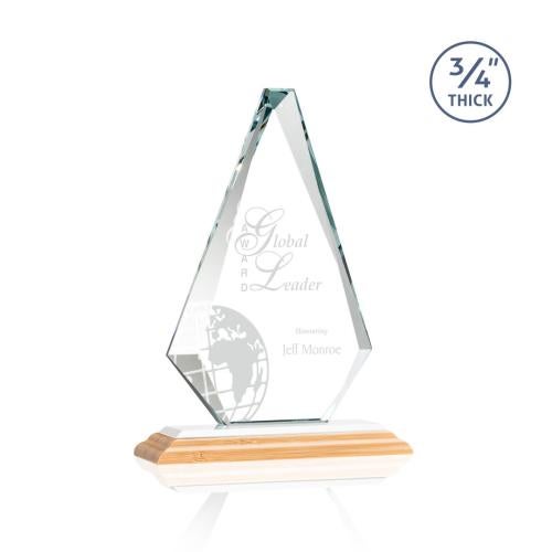 Awards and Plaques - Crystal Trophies - Crowell Bamboo/White Wood Trophy
