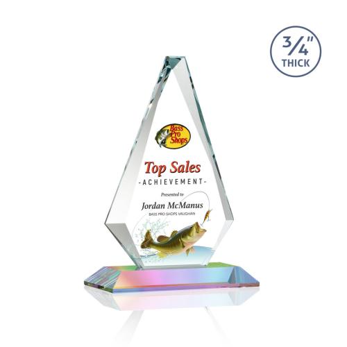 Awards and Plaques - Crystal Trophies - Crowell Full Color Prismatic Crystal Trophy
