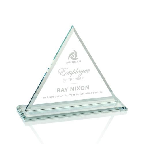 Awards and Plaques - Glass Trophies - Melton Jade Pyramid Glass Trophy