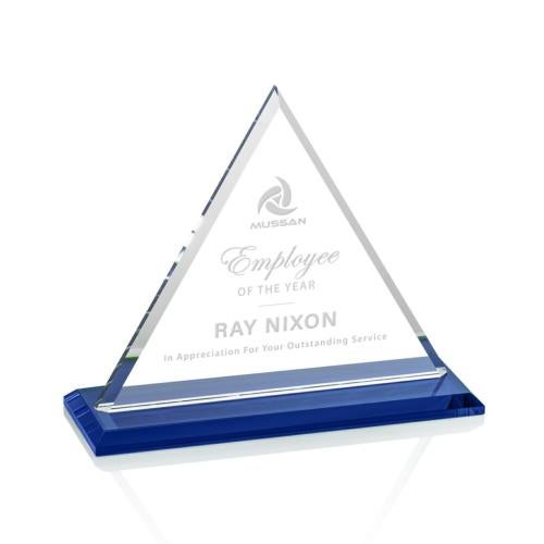 Awards and Plaques - Crystal Trophies - Melton Blue Pyramid Crystal Trophy