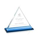Melton Sky Blue Pyramid Crystal Trophy