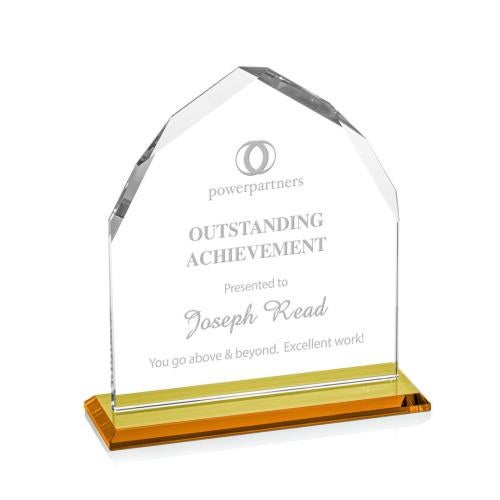 Awards and Plaques - Crystal Trophies - Emery Amber Peaks Crystal Trophy