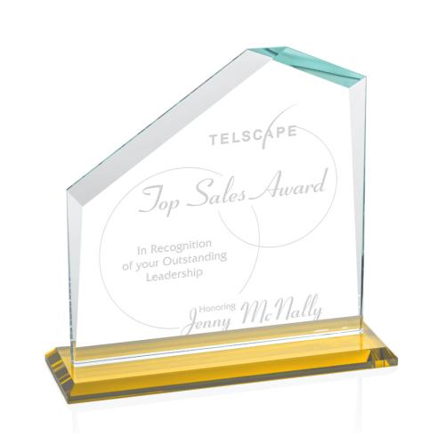 Awards and Plaques - Crystal Trophies - Sellers Amber Peaks Crystal Trophy