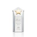 Shields Gold Star Clear Polygon Crystal Trophy