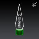 Cullen 3D on Round Base Green Crystal Trophy
