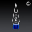 Cullen 3D on Round Base Blue Crystal Trophy