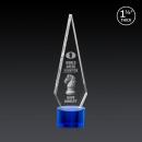 Cullen 3D on Round Base Blue Crystal Trophy
