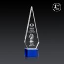 Cullen 3D on Half Round Base Blue Crystal Trophy