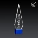 Cullen 3D on Half Round Base Blue Crystal Trophy
