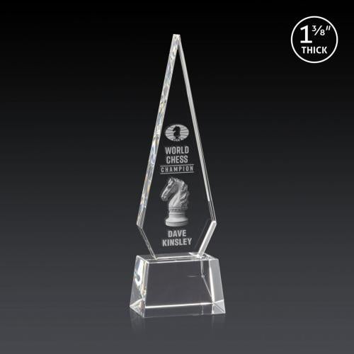 Awards and Plaques - Crystal Trophies - Cullen 3D on Small Base Clear Crystal Trophy