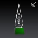 Cullen 3D on Small Base Green Crystal Trophy