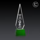 Cullen 3D on Small Base Green Crystal Trophy
