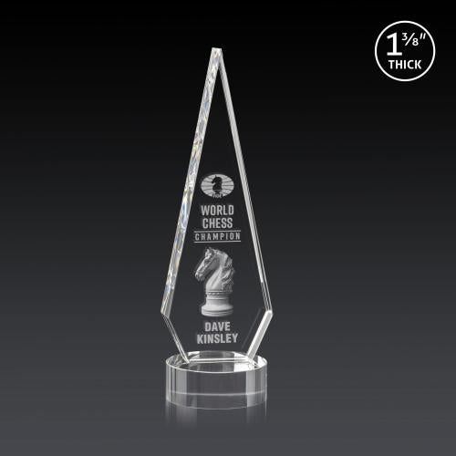 Awards and Plaques - Crystal Trophies - Cullen 3D on Lockwood Base Clear Crystal Trophy