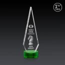 Cullen 3D on Lockwood Base Green Crystal Trophy