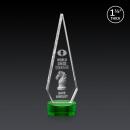 Cullen 3D on Lockwood Base Green Crystal Trophy