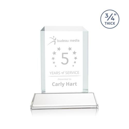 Awards and Plaques - Crystal Trophies - Carey on Helton Clear Rectangle Crystal Trophy