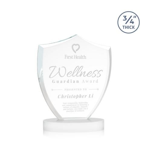 Awards and Plaques - Crystal Trophies - Escamilla Shield on Alberton Base - Fagan