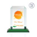 Carey Full Color Green Rectangle Crystal Trophy