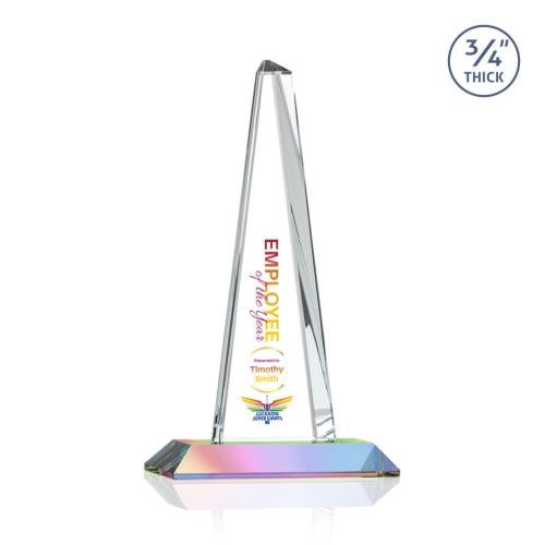 Awards and Plaques - Crystal Trophies - Womack Tower Full Color Prismatic Towers Crystal Trophy