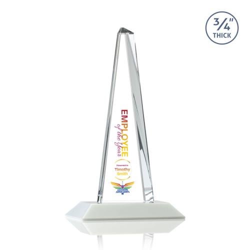 Awards and Plaques - Crystal Trophies - Womack Tower Full Color Fagan Towers Crystal Trophy