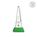 Womack Tower Full Color on Helton Base Green Towers Crystal Trophy