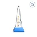 Womack Tower Full Color on Helton Base Sky Blue Towers Crystal Trophy