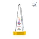 Womack Tower Full Color on Alberton Base Gold Towers Crystal Trophy
