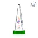 Womack Tower Full Color on Alberton Base Green Towers Crystal Trophy