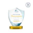 Escamilla Shield Full Color on Alberton Base Gold Unique Crystal Trophy