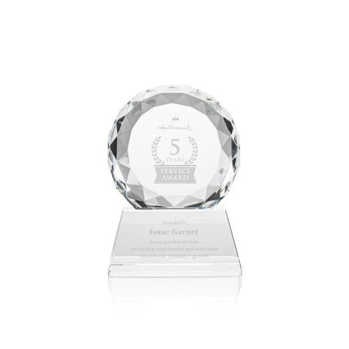 Awards and Plaques - Crystal Trophies - Milton on Pruitt Base Clear Circle Crystal Trophy
