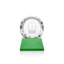 Milton on Pruitt Base Green Circle Crystal Trophy