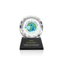 Milton Full Color on Pruitt Base Black Circle Crystal Trophy