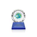 Milton Full Color on Helton Base Blue Circle Crystal Trophy