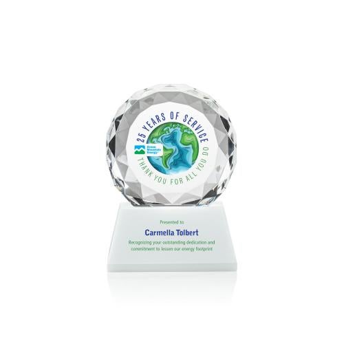 Awards and Plaques - Crystal Trophies - Milton Full Color on Pruitt Base Fagan Circle Crystal Trophy