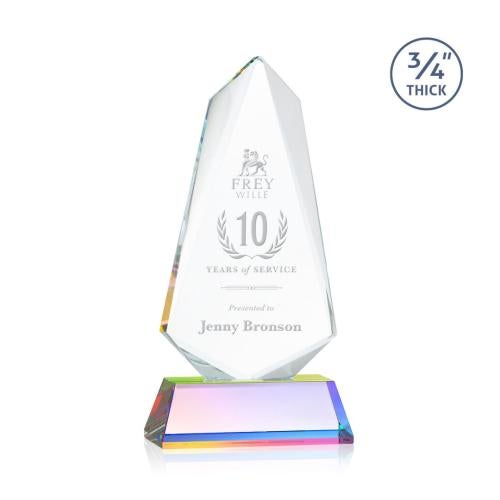 Awards and Plaques - Crystal Trophies - McMullen on Helton Prismatic Unique Crystal Trophy