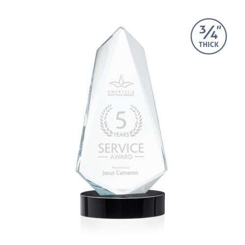 Awards and Plaques - Crystal Trophies - McMullen on Alberton Oval Base Black Unique Crystal Trophy