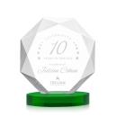 Minor on Alberton Base Green Polygon Crystal Trophy