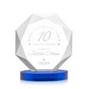 Minor on Alberton Base Blue Polygon Crystal Trophy