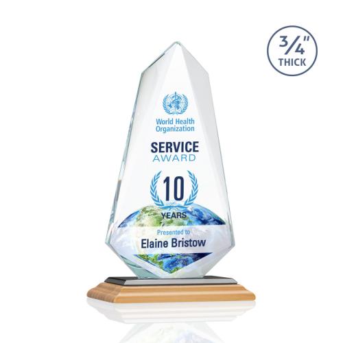 Awards and Plaques - Crystal Trophies - McMullen Full Color Bamboo/Black Unique Wood Trophy