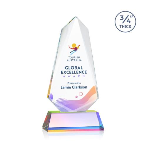 Awards and Plaques - Crystal Trophies - McMullen Full Color on Helton Prismatic Unique Crystal Trophy