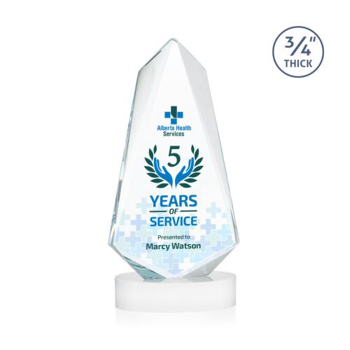 Awards and Plaques - Crystal Trophies - McMullen Full Color on Alberton Base Fagan Unique Crystal Trophy