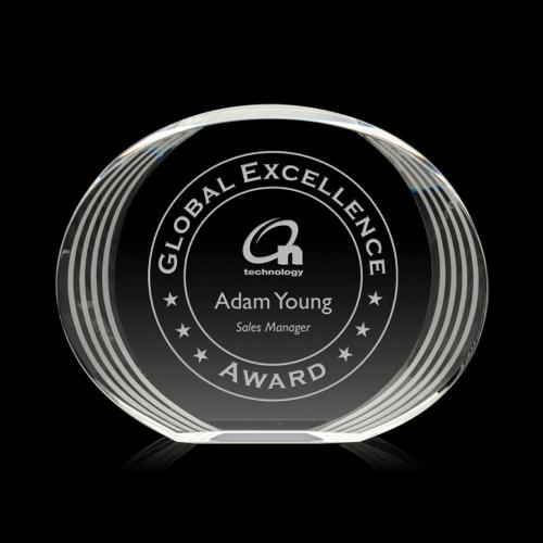 Awards and Plaques - Crystal Trophies - Schaffer Circle Crystal Trophy