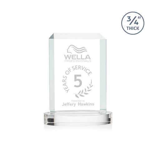 Awards and Plaques - Crystal Trophies - Carey on Alberton Base Clear Rectangle Crystal Trophy