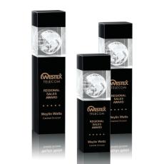 Calhoun Globe Towers Crystal Trophy - Crystal Globe Awards