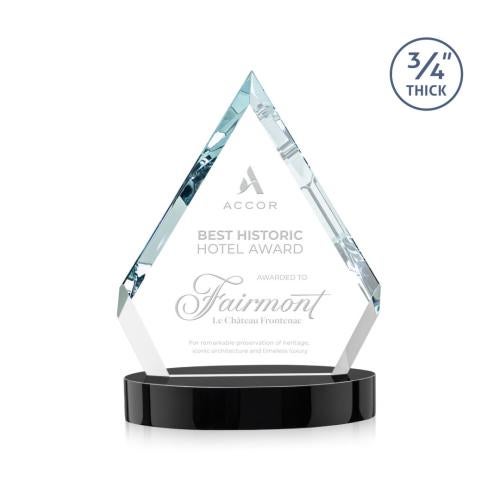 Awards and Plaques - Crystal Trophies - Apex on Alberton Base Black Crystal Trophy