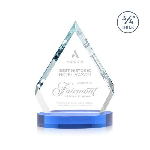 Awards and Plaques - Crystal Trophies - Apex on Alberton Base Sky Blue Crystal Trophy