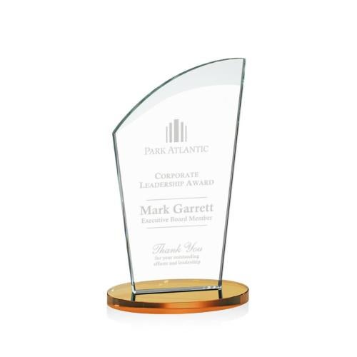 Awards and Plaques - Crystal Trophies - Darling Amber Peaks Crystal Trophy